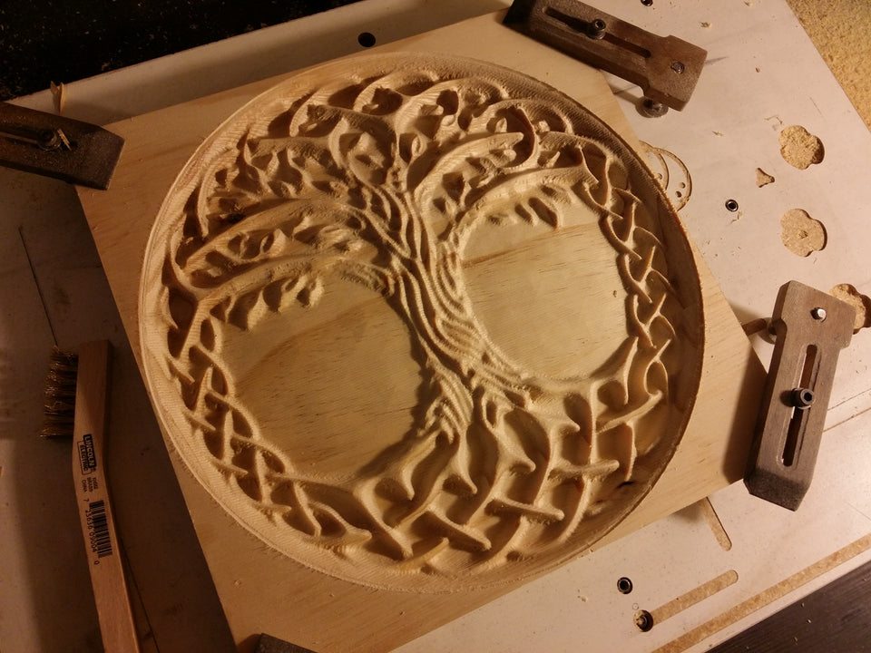 CNC Machined Wood Tree of Life Relief